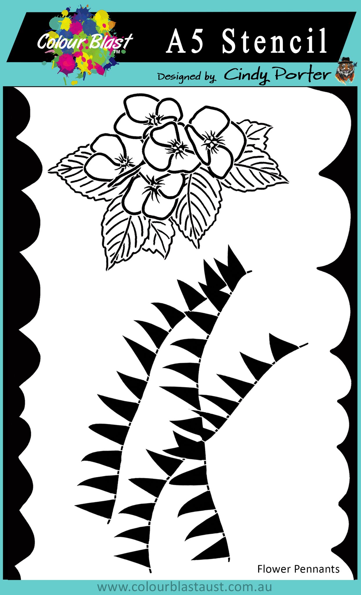 Flower Pennants - A5 Stencil